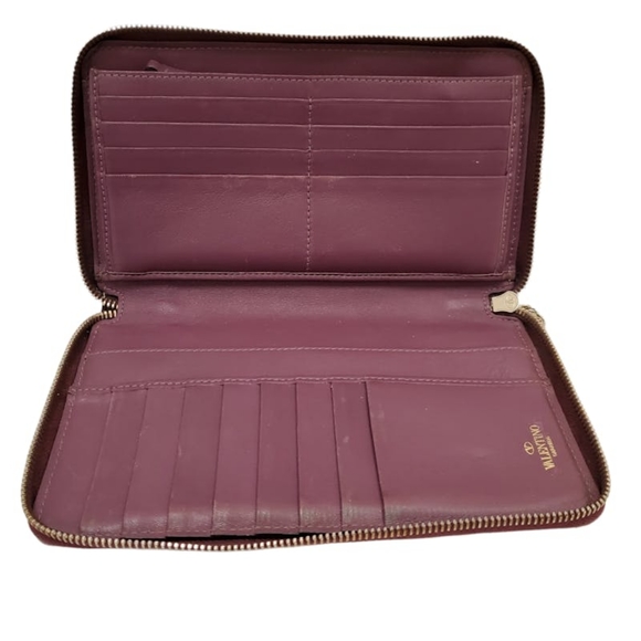 Valentino authentic Burgundy leather Rockstud Wallet - Picture 7 of 8